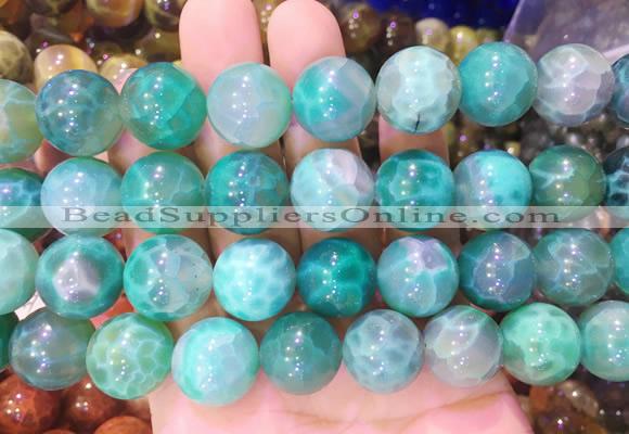 LSBS79 15 inches 16mm round green dragon veins agate beads wholesale
