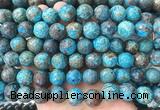 LSBS846 15 inches 14mm faceted round patterned agate gemstone beads wholesale