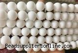 LSBS880 15 inches 14mm round white porcelain gemstone beads wholesale