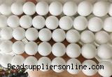 LSBS881 15 inches 16mm round white porcelain gemstone beads wholesale