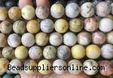 LSBS899 15 inches 16mm round yellow crazy lace agate gemstone beads wholesale