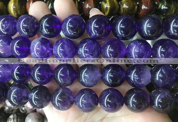 LSBS906 15 inches 16mm round amethyst gemstone beads wholesale