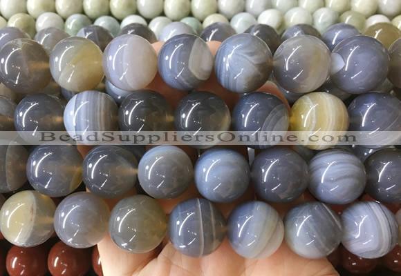 LSBS927 15 inches 18mm round banded agate gemstone beads wholesale