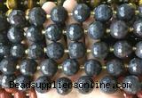 LSBS937 15 inches 16mm faceted round Brecciated jasper gemstone beads wholesale