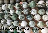 LSBS942 15 inches 16mm faceted round Tree agate gemstone beads wholesale
