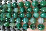 LSBS945 15 inches 16mm faceted round Banded agate gemstone beads wholesale