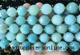 LSBS947 15 inches 16mm faceted round Amazonite gemstone beads wholesale