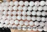 LSBS950 15 inches 14mm faceted round rose quartz gemstone beads wholesale
