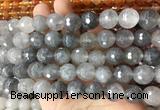 LSBS958 15 inches 14mm faceted round cloudy quartz gemstone beads wholesale