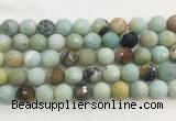 LSBS959 15 inches 14mm faceted round amazonite gemstone beads wholesale
