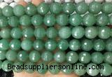 LSBS974 15 inches 14mm faceted round green aventurine gemstone beads wholesale