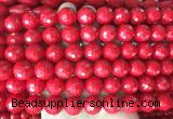 LSBS976 15 inches 14mm faceted round synthetic turquoise gemstone beads wholesale