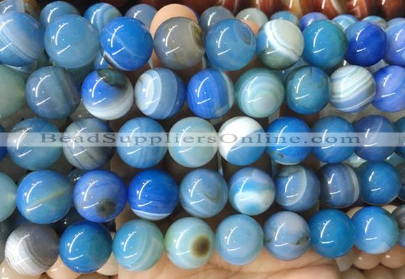 LSBS980 15 inches 16mm round banded agate gemstone beads wholesale
