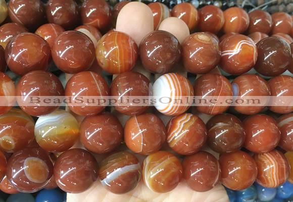 LSBS981 15 inches 18mm round banded agate gemstone beads wholesale