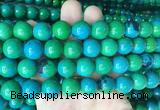 LSBS983 15 inches 14mm round synthetic chrysocolla gemstone beads wholesale