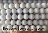LSBS996 15 inches 14mm round white agate gemstone beads wholesale