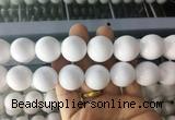 LSBS999 15 inches 20mm round white agate gemstone beads wholesale