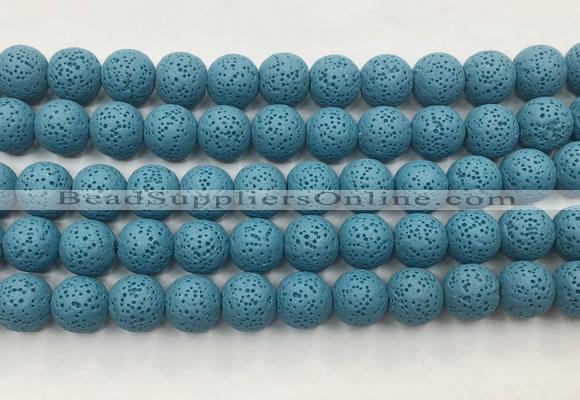 LVBS05 6mm, 8mm, 10mm, 12mm, 14mm, 16mm, 18mm & 20mm round turquoise blue lava beads