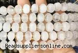 MEBS01 15 inches 8*12mm pumpkin angola white crystal beads wholesale