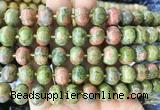 MEBS12 15 inches 8*12mm pumpkin unakite beads wholesale