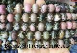 MEBS14 15 inches 8*12mm pumpkin black veined rhodonite beads wholesale