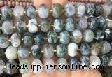 MEBS30 15 inches 8*12mm pumpkin moss agate beads wholesale