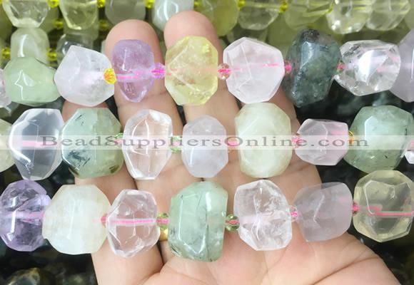 MQBS01 15 inches 12*16mm - 13*18mm faceted nuggets multicolor quartz beads