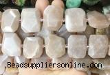 MSBS23 15 inches 15*20mm - 18*25mm faceted freeform moonstone beads