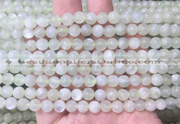 MSBS31 15 inches 6mm round green moonstone gemstone beads wholesale