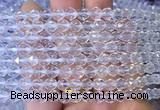NCBS14 15 inches 6mm faceted round white crystal beads wholesale