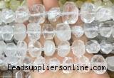 NCBS20 15 inches 12*16mm - 13*18mm faceted nuggets white crystal beads