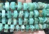 NGBS218 15 inches 10*14mm - 12*16mm faceted nuggets green kyanite beads