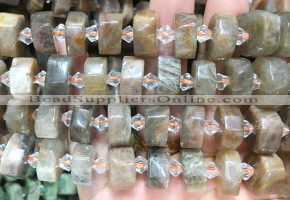 NGBS233 15 inches 10*14mm - 12*16mm faceted nuggets sunstone beads