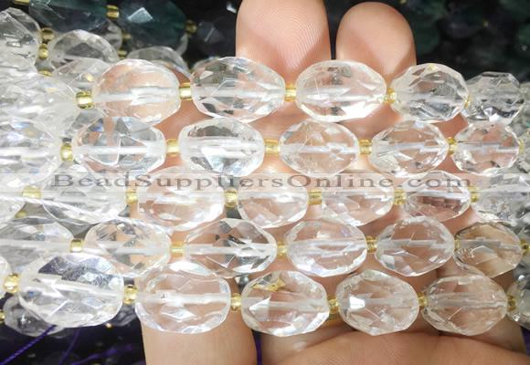 NGBS236 15 inches 8*12mm - 12*16mm faceted nuggets white crystal beads