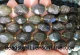 NGBS246 15 inches 8*12mm - 12*16mm faceted nuggets labradorite beads