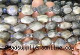 NGBS250 15 inches 8*12mm - 12*16mm faceted nuggets labradorite beads