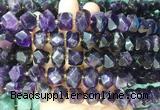 NGBS261 15 inches 10*14mm - 12*16mm faceted nuggets amethyst gemstone beads