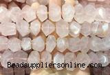 NGBS263 15 inches 13*18mm - 15*20mm faceted nuggets rose quartz gemstone beads