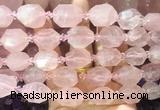 NGBS264 15 inches 13*18mm - 15*20mm faceted nuggets rose quartz gemstone beads