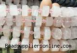 NGBS266 15 inches 10*14mm - 12*16mm faceted nuggets rose quartz gemstone beads