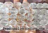 NGBS277 15 inches 10*14mm - 12*16mm faceted nuggets white crystal beads wholesale