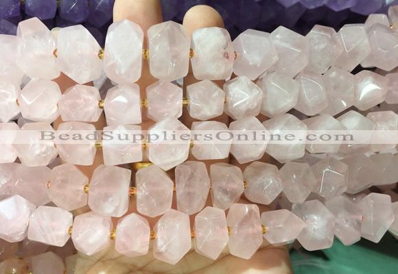 NGBS279 15 inches 12*16mm - 13*18mm nuggets rose quartz gemstone beads wholesale