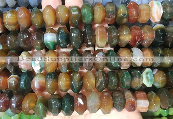 NGBS307 15 inches 8*14mm - 10*16mm faceted nuggets agate beads wholesale