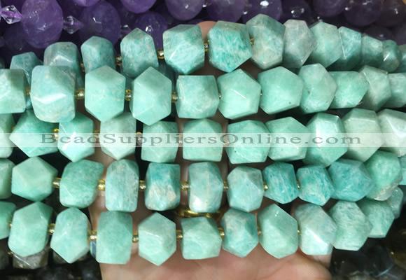 NGBS371 15 inches 13*18mm - 15*20mm faceted nuggets amazonite beads wholesale