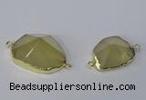 NGC1056 18*25mm – 30*35mm freeform lemon quartz connectors wholesale