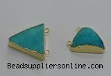 NGC1256 20*25mm - 25*30mm triangle druzy agate connectors