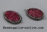 NGC1634 20*25mm - 22*30mm freeform druzy quartz connectors