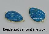 NGC1916 25*30mm - 30*40mm flat teardrop fossil coral connectors
