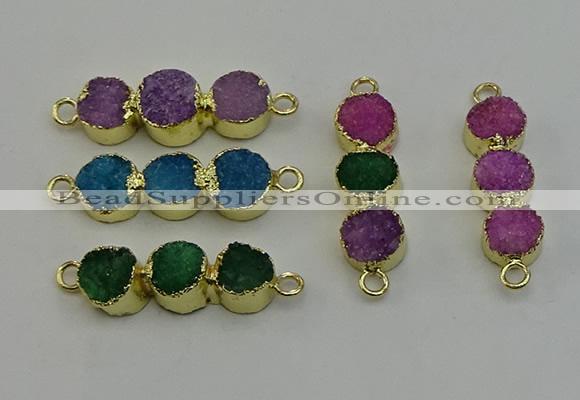 NGC5217 10*30mm druzy agate gemstone connectors wholesale