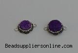 NGC5225 12mm - 14mm freeform druzy agate connectors wholesale